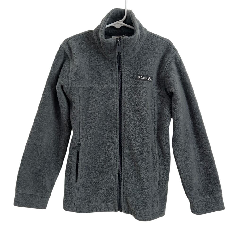 Columbia Full‑Zip Fleece Jacket – Gray Soft Warm Outerwear (XS 6/7)